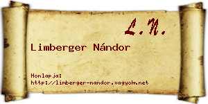 Limberger Nándor névjegykártya
